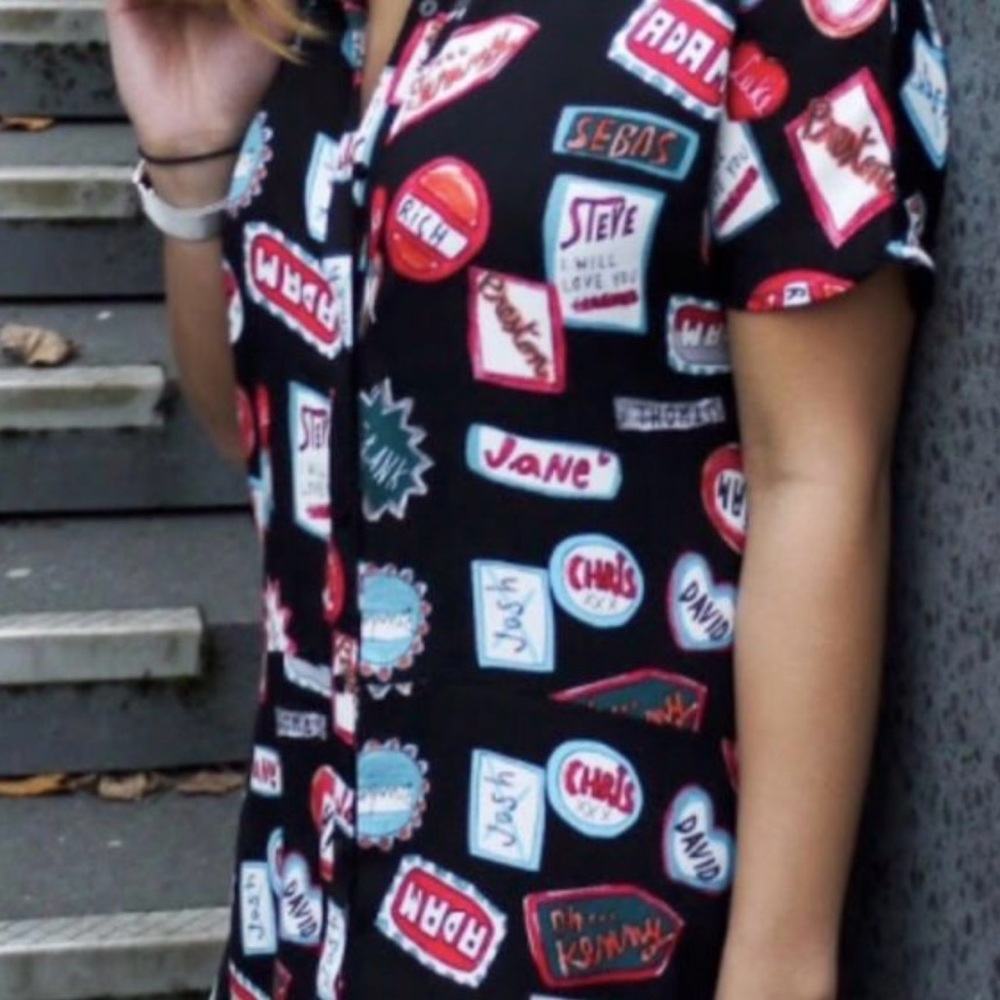 Zara Black Graphic Print Dress - Picture 11 of 15